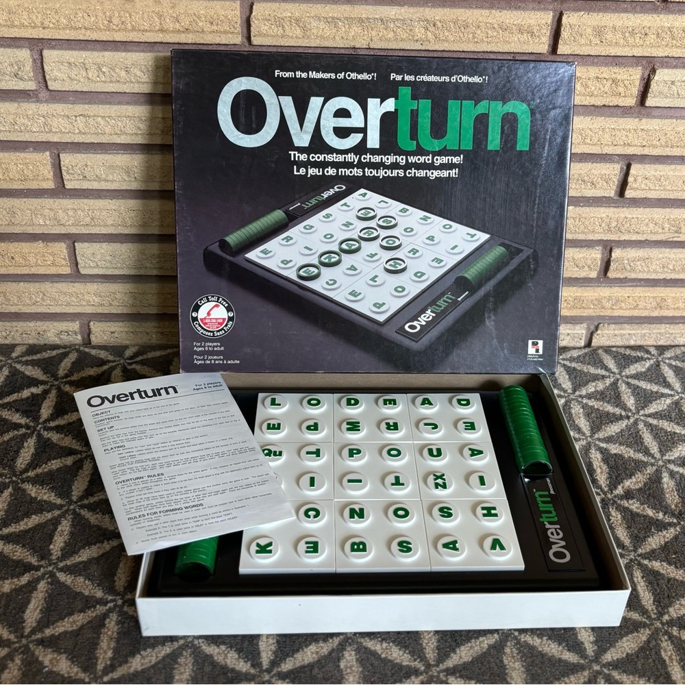 90's "Overturn" Game - 90's Word Game - 2 player game - 90's Boardgame - PlayToy